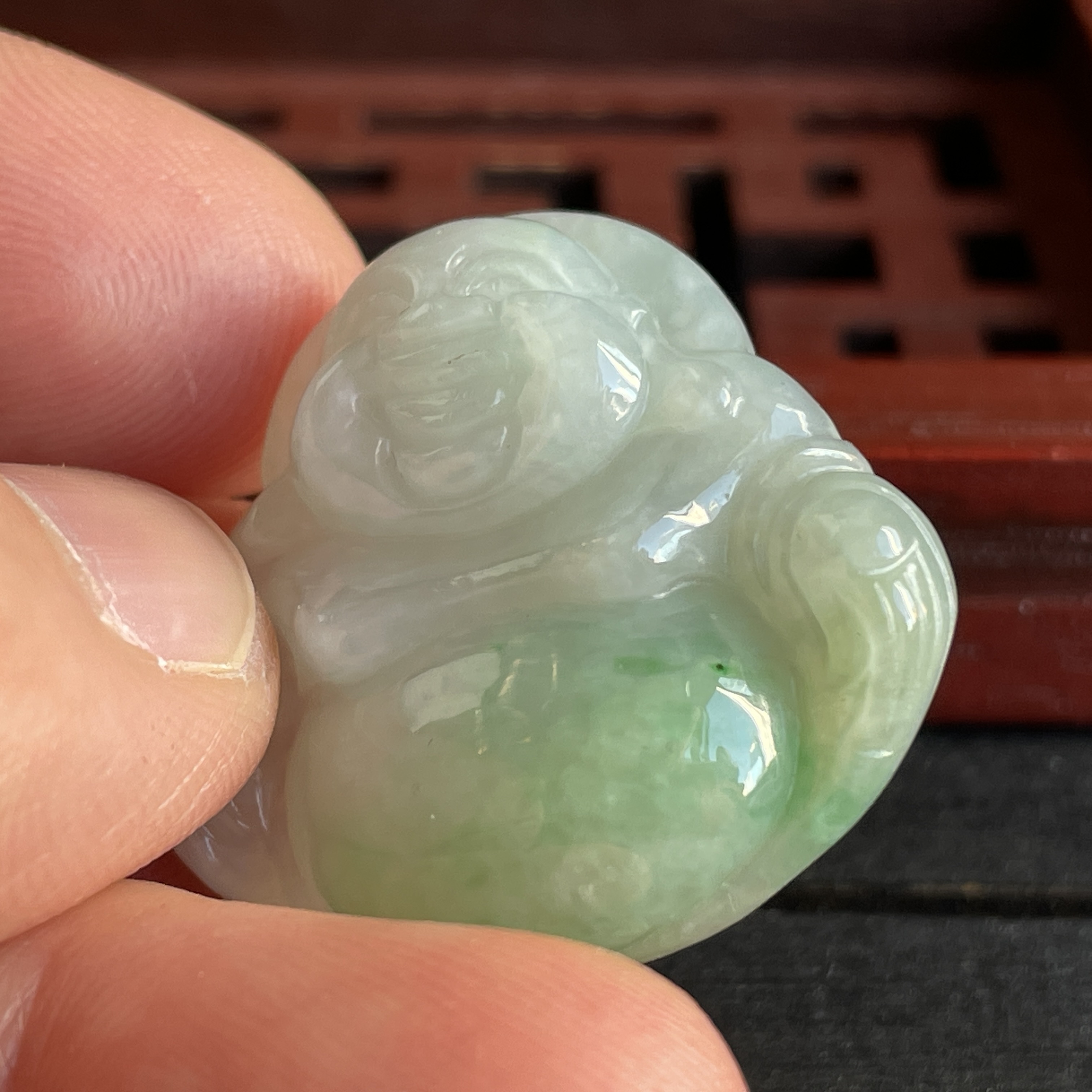 J2347 翡翠冰糯飄綠笑佛