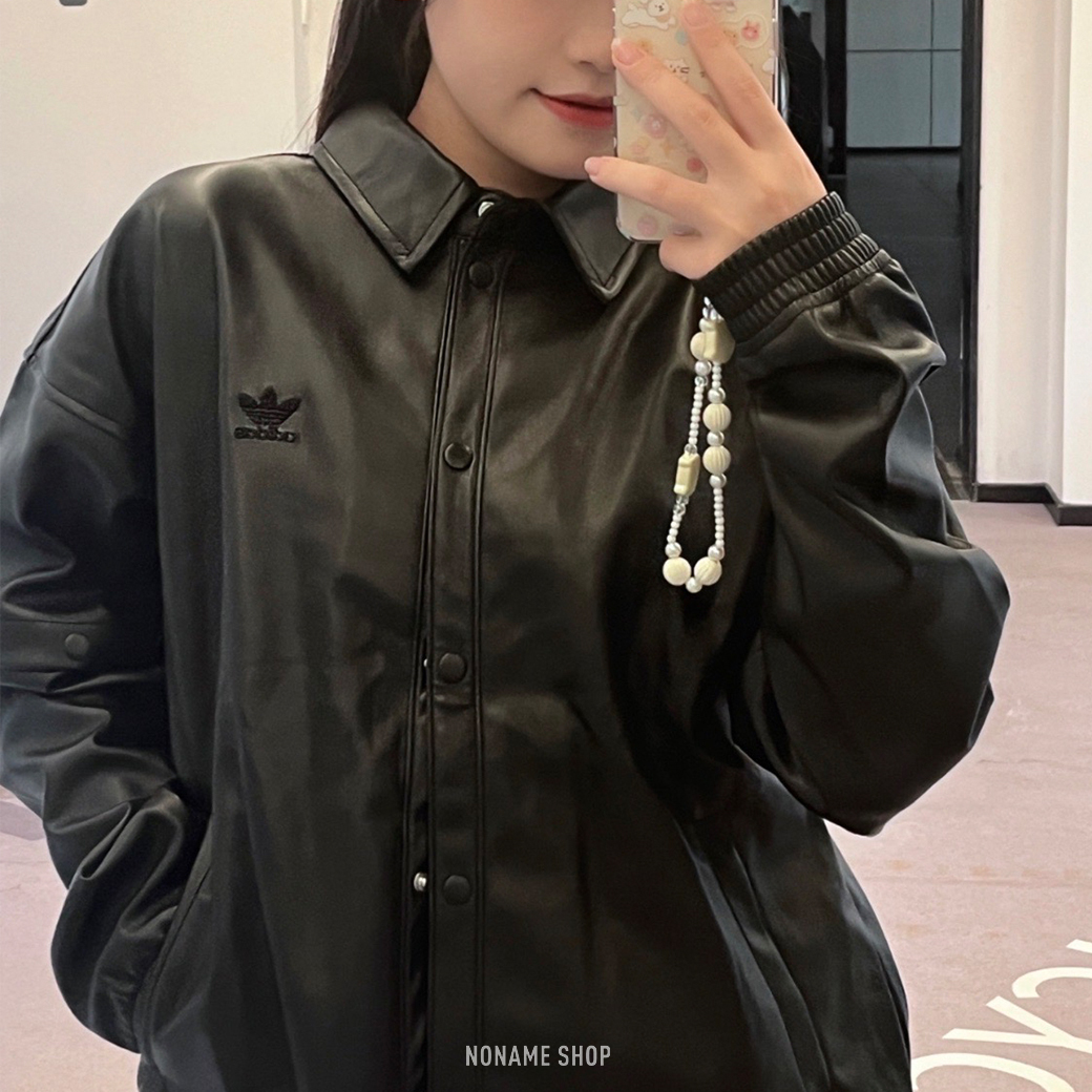 ADIDAS ORIGINALS AD 三葉草 復古 皮革 外套 (女款)