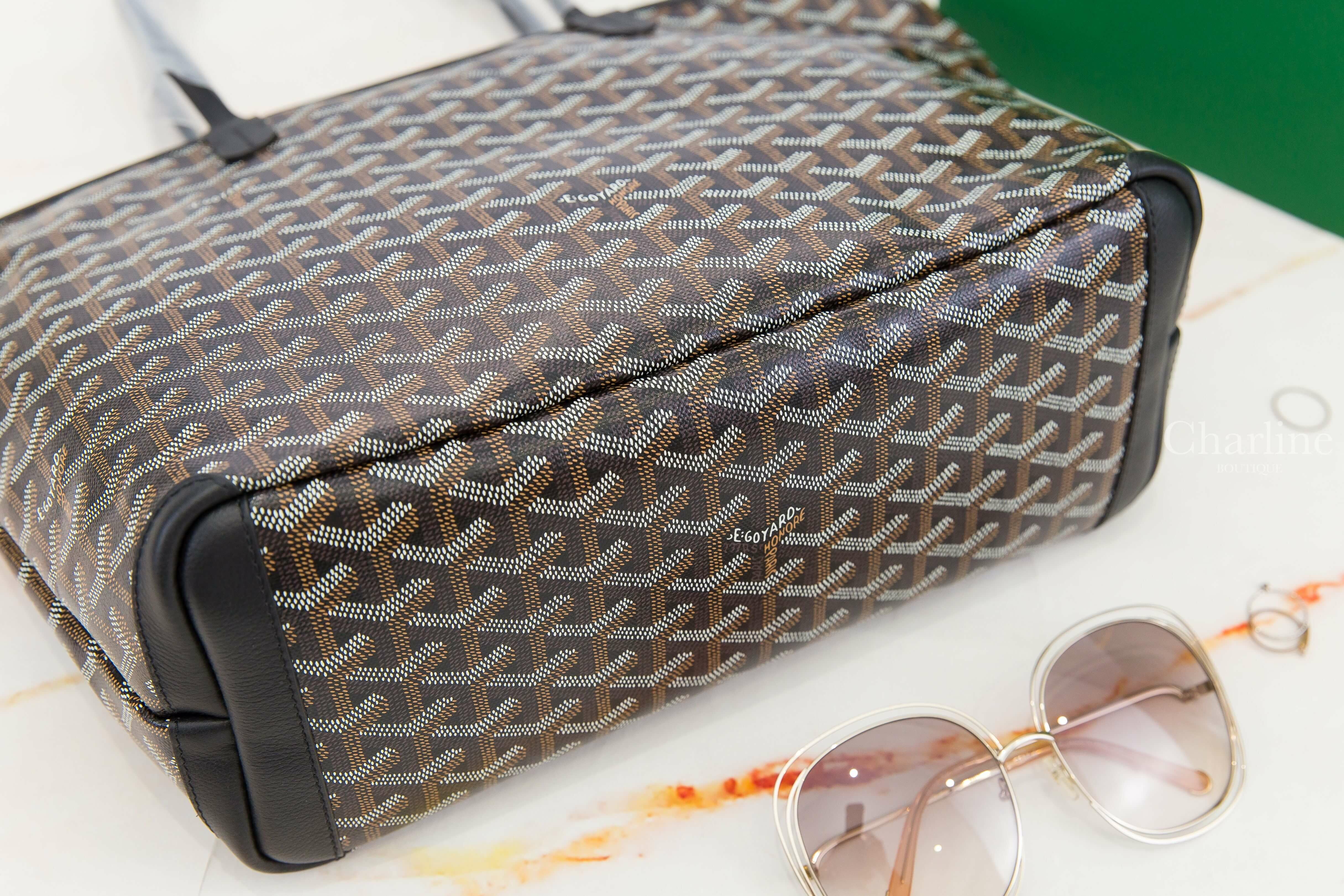 Goyard Artois Pm Bag 黑色帆布小牛皮同色提把小型拉鍊托特包-Charline Boutique 精品代購