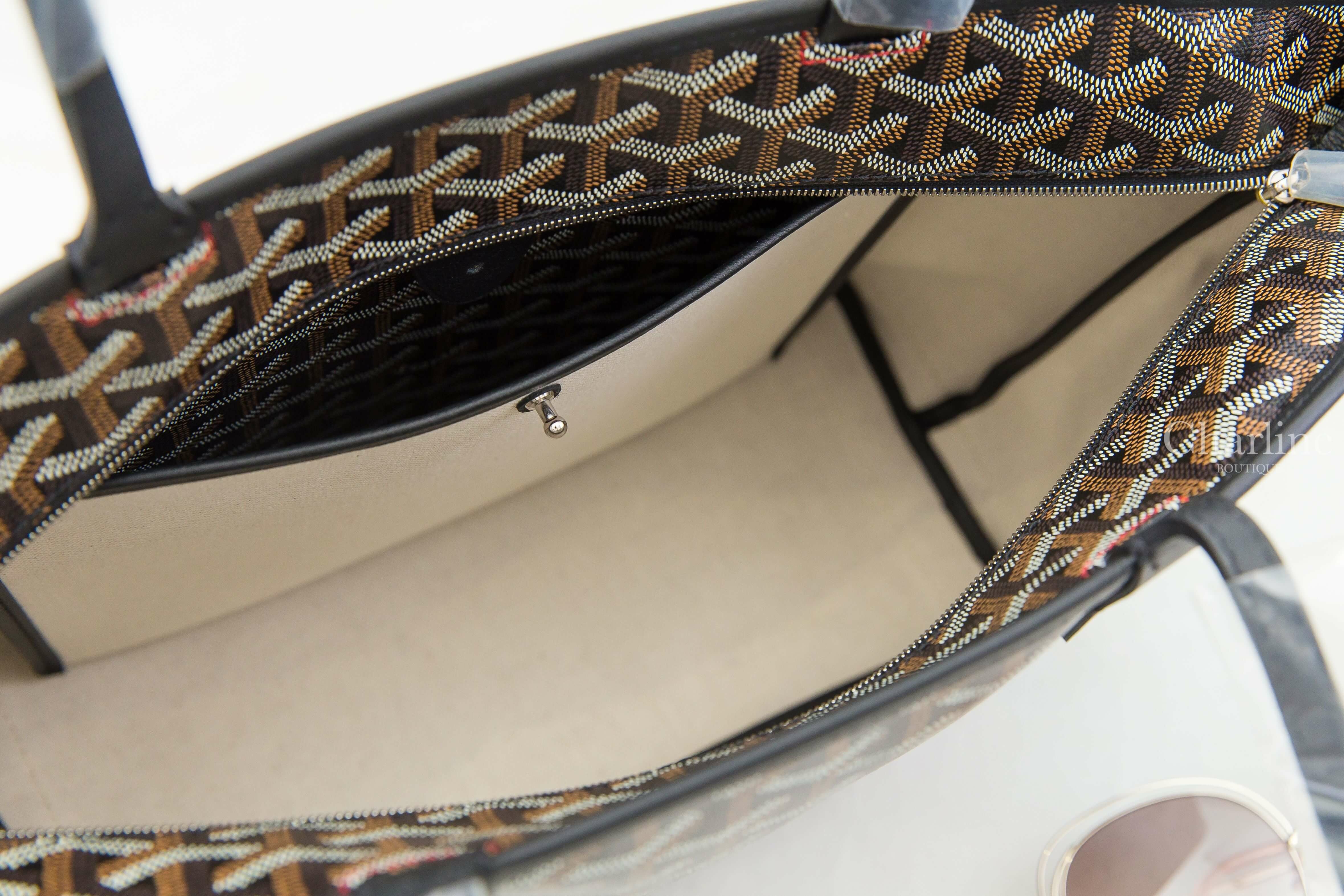 Goyard Artois Pm Bag 黑色帆布小牛皮同色提把小型拉鍊托特包-Charline Boutique 精品代購