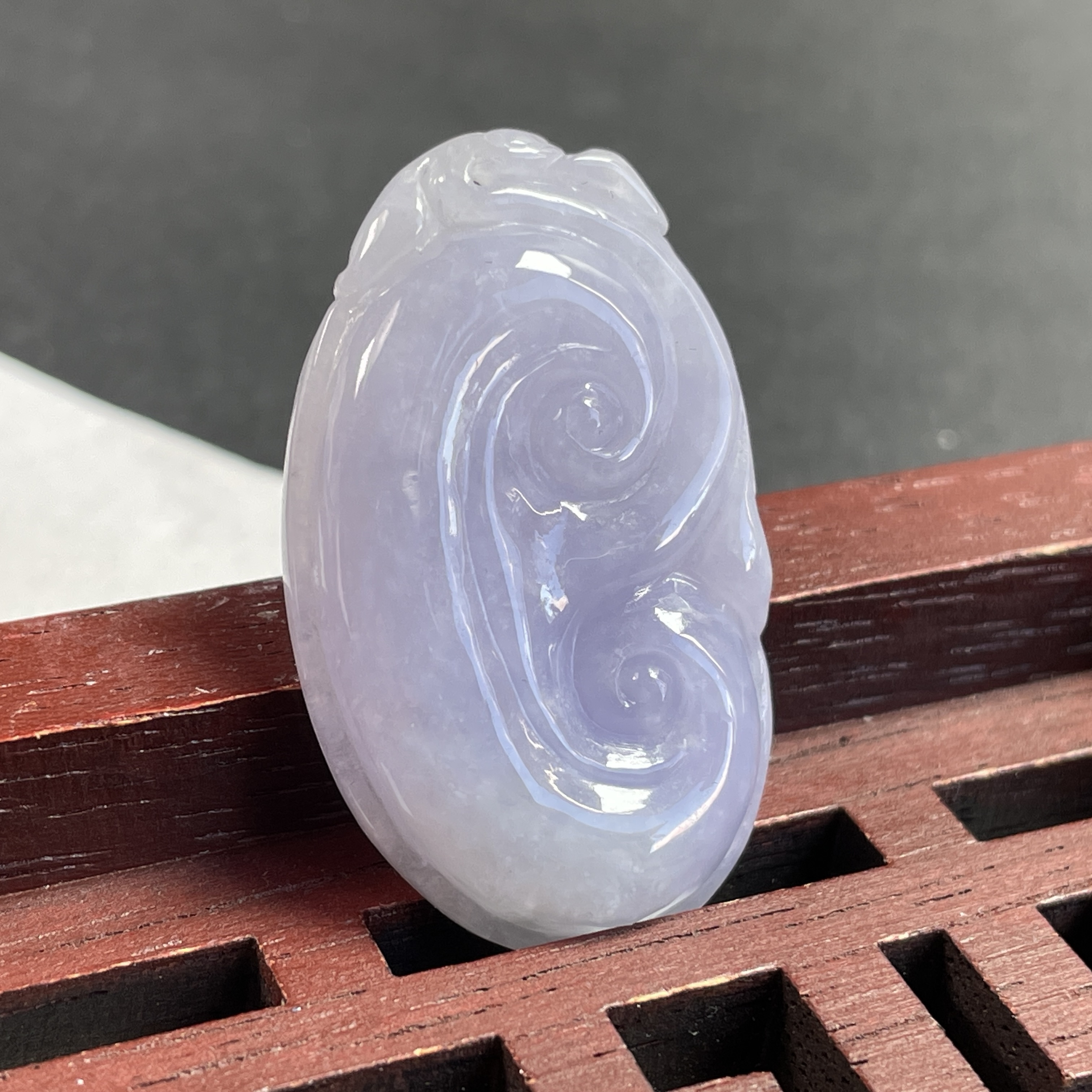 J2382 翡翠冰紫如意吊墜