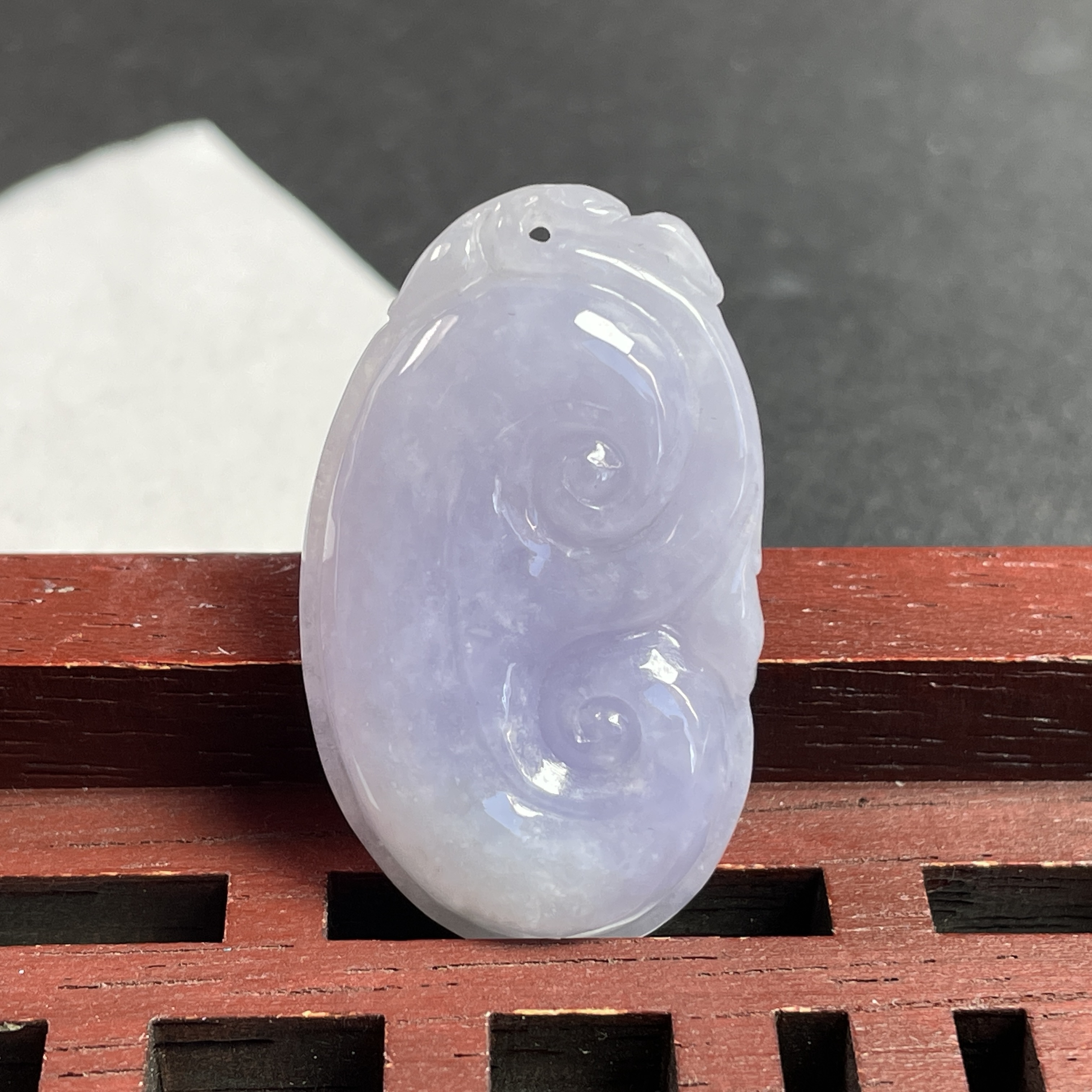 J2382 翡翠冰紫如意吊墜