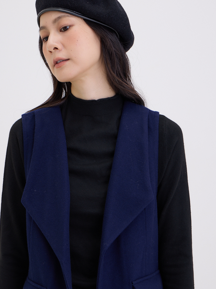 凱勒翻領口袋西裝罩衫-藏青