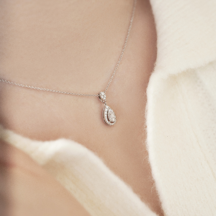 拼砌款鑽石吊墜 - 梨形