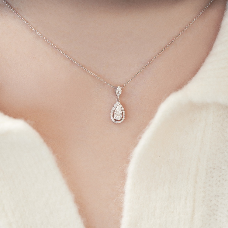 拼砌款鑽石吊墜 - 梨形