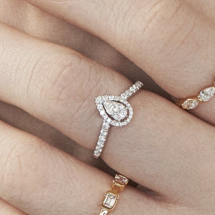 Illusion Diamond Ring- Pear Shape