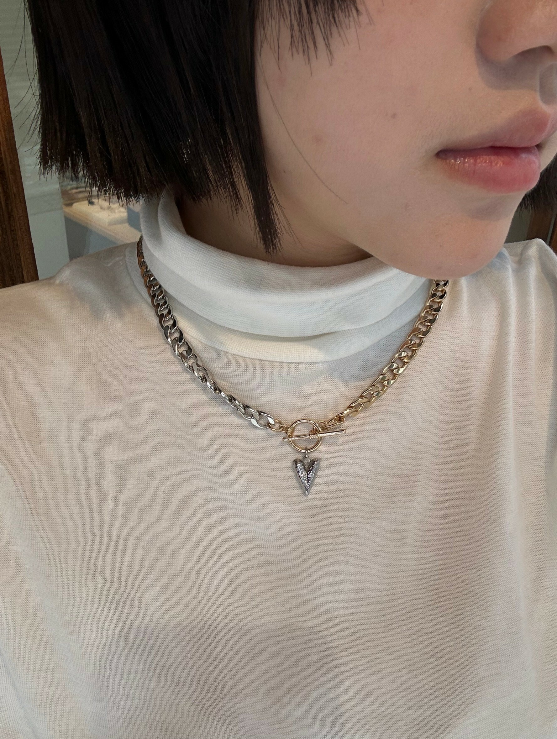 [LAUGHTER] heart mix color necklace