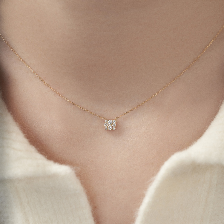 18K黃金鑽石頸鏈