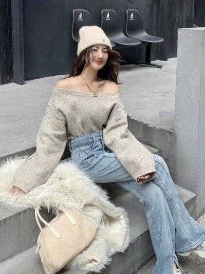 上衣丨包心紗軟糯澎袖毛衣
