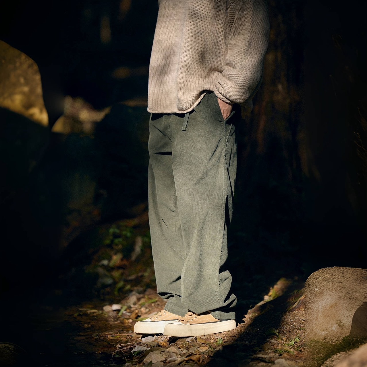 復古細坑條燈芯絨CHINO休閒褲