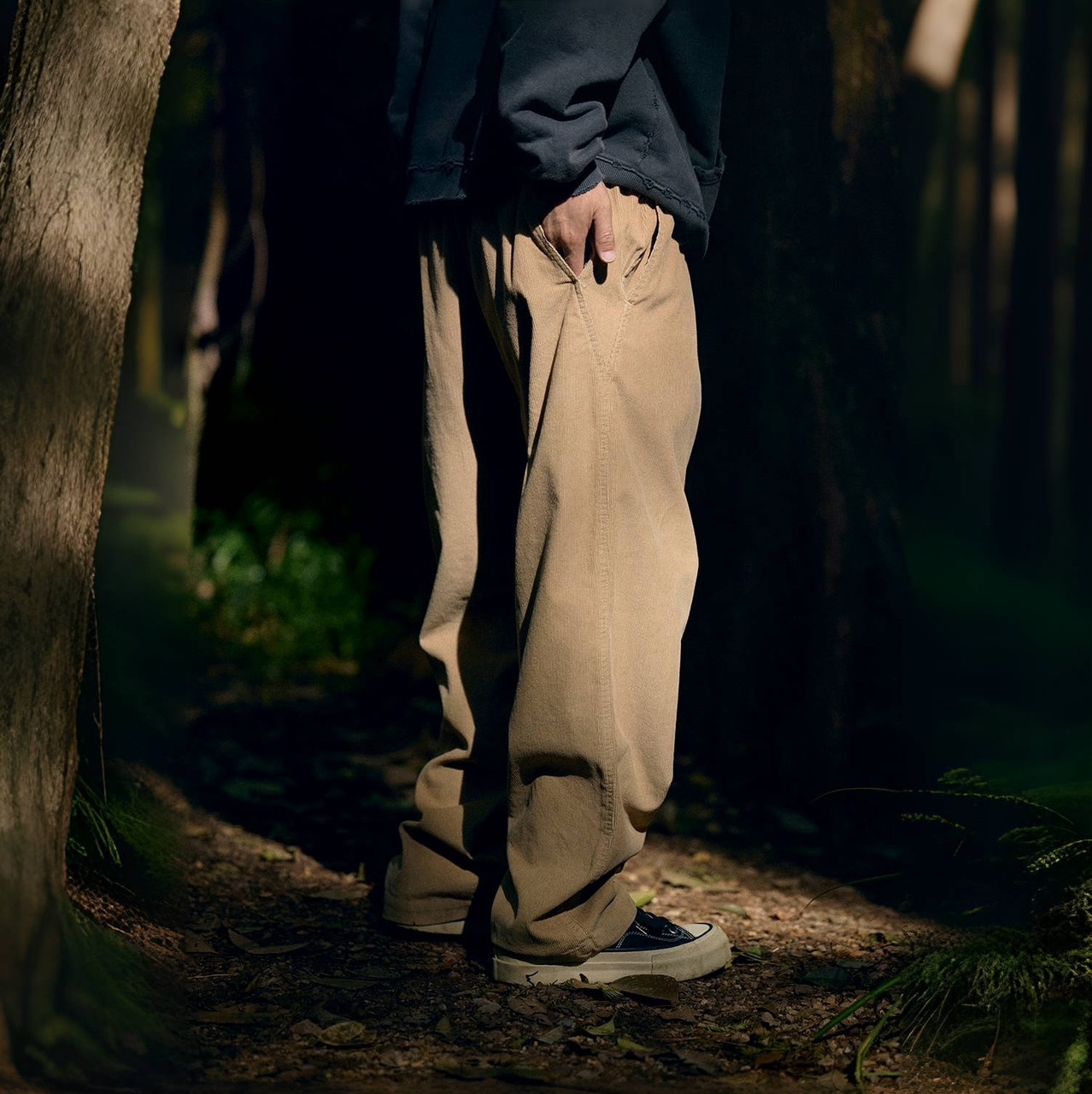 復古細坑條燈芯絨CHINO休閒褲