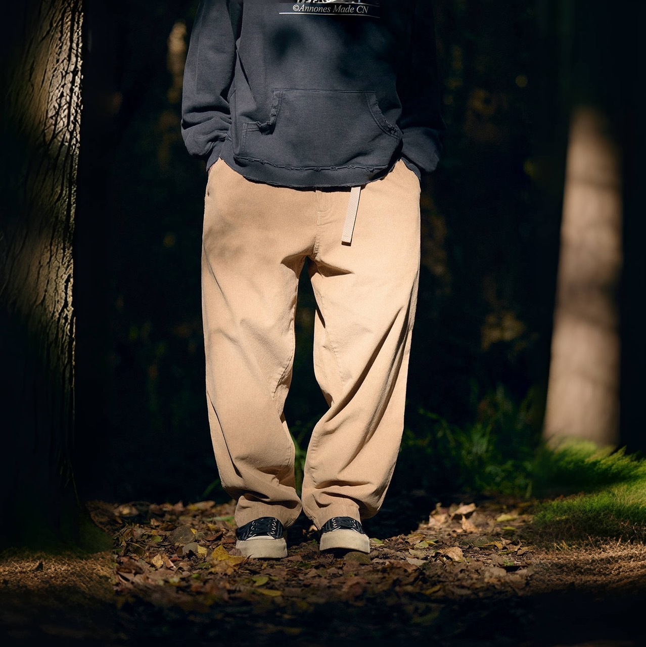 復古細坑條燈芯絨CHINO休閒褲