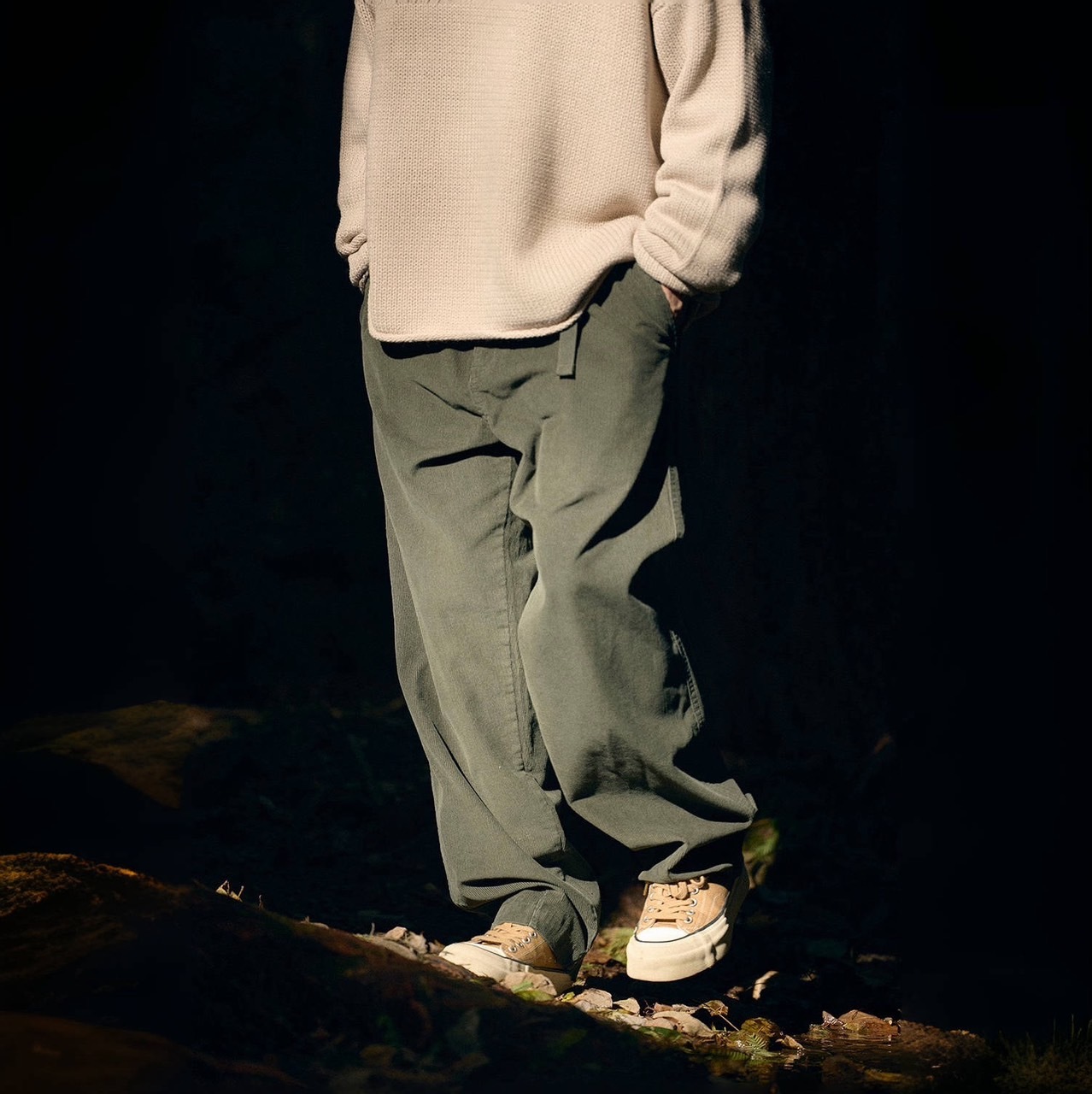 復古細坑條燈芯絨CHINO休閒褲