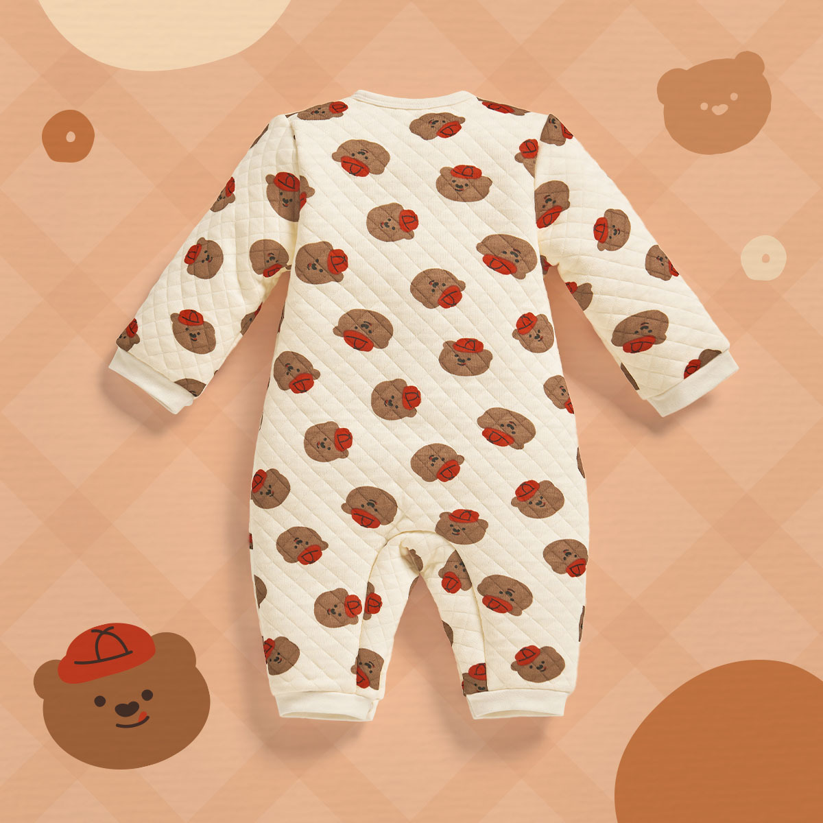 得戚熊熊曲奇長袖夾棉連身衣