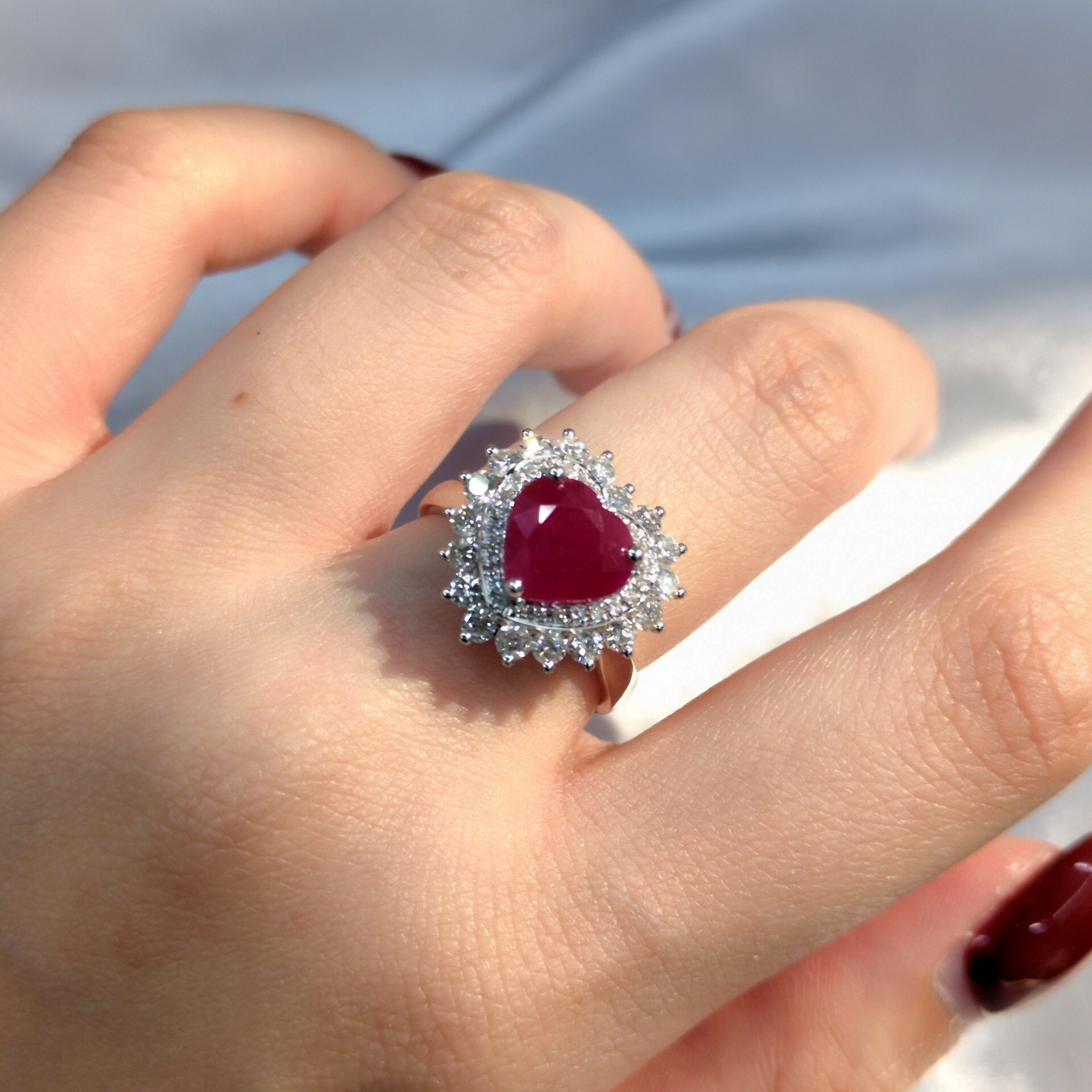 18K White Gold 2.98ct Ruby and Diamond Ring