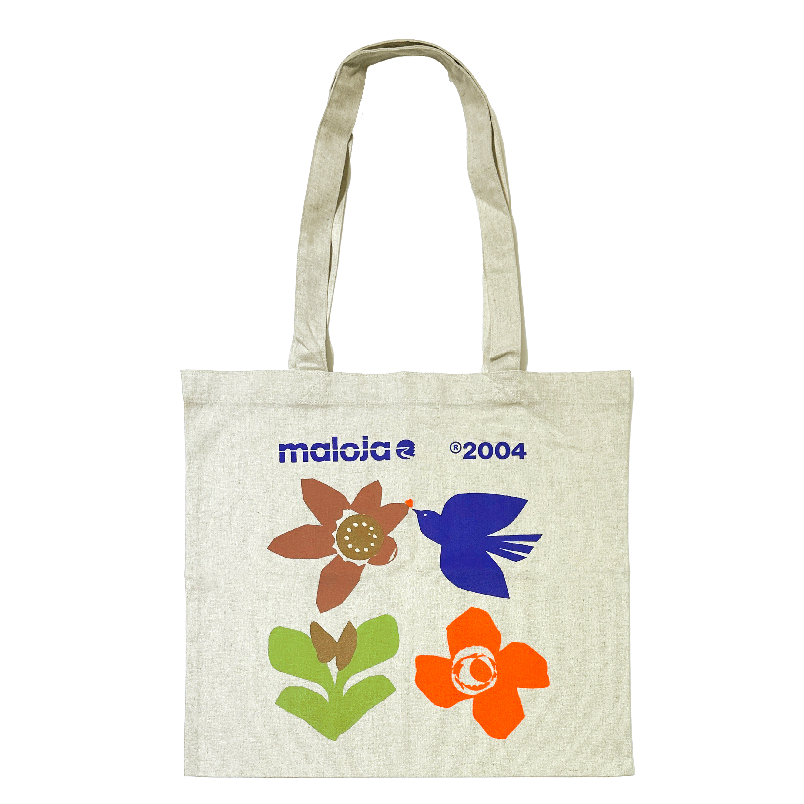 【MALOJA】棉麻托特包 / 24MA12012 - [藍線條、彩色花]