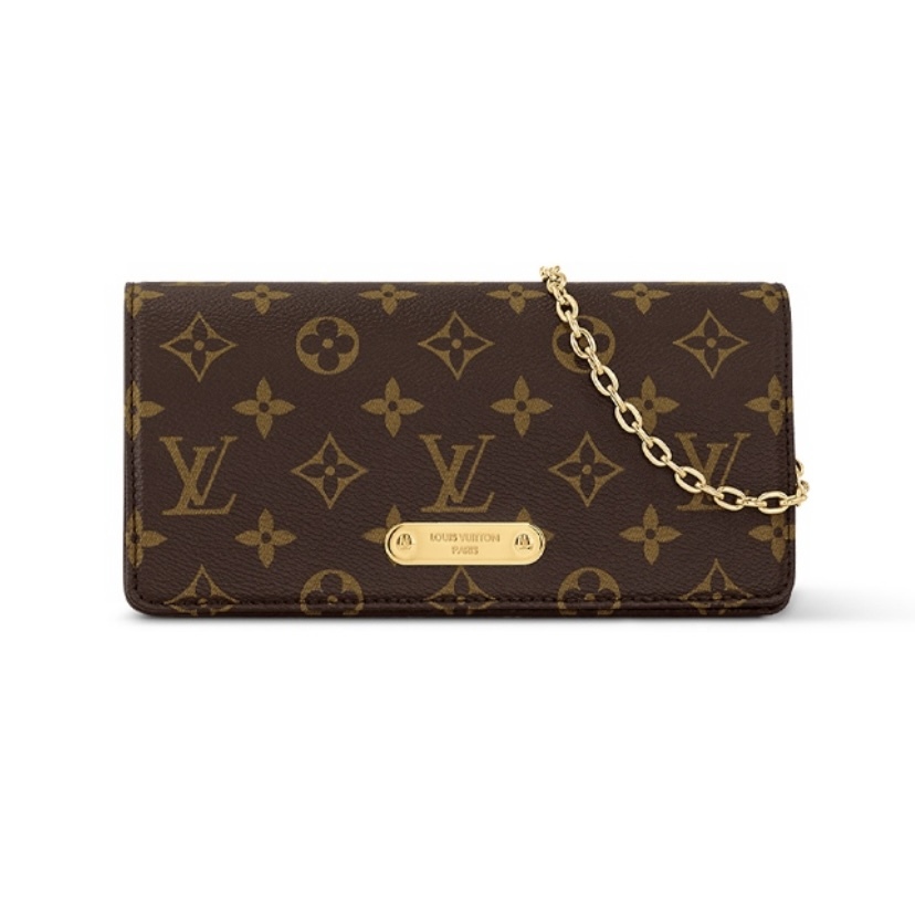 LOUIS VUITTON LV Wallet On Chain Lily Monogram 帆布 WOC