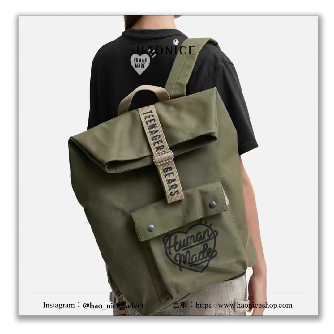 【HAO NICE】 HUMANMADE  Hunting Bag  日系復古托特工裝風 厚帆布面料雙肩後背包