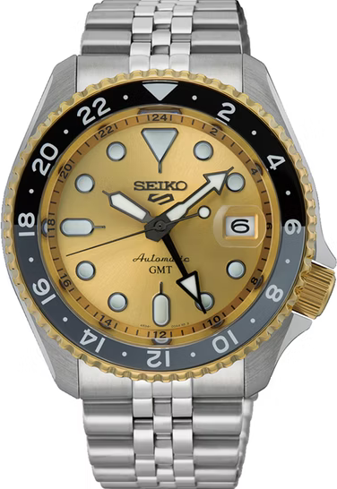 萬年鐘錶 - SEIKO  5 Sports   70週年 金彩歲月GMT雙時區指針機械水鬼男錶   SSK044K1 / 4R34-00M0K  錶徑42.5MM