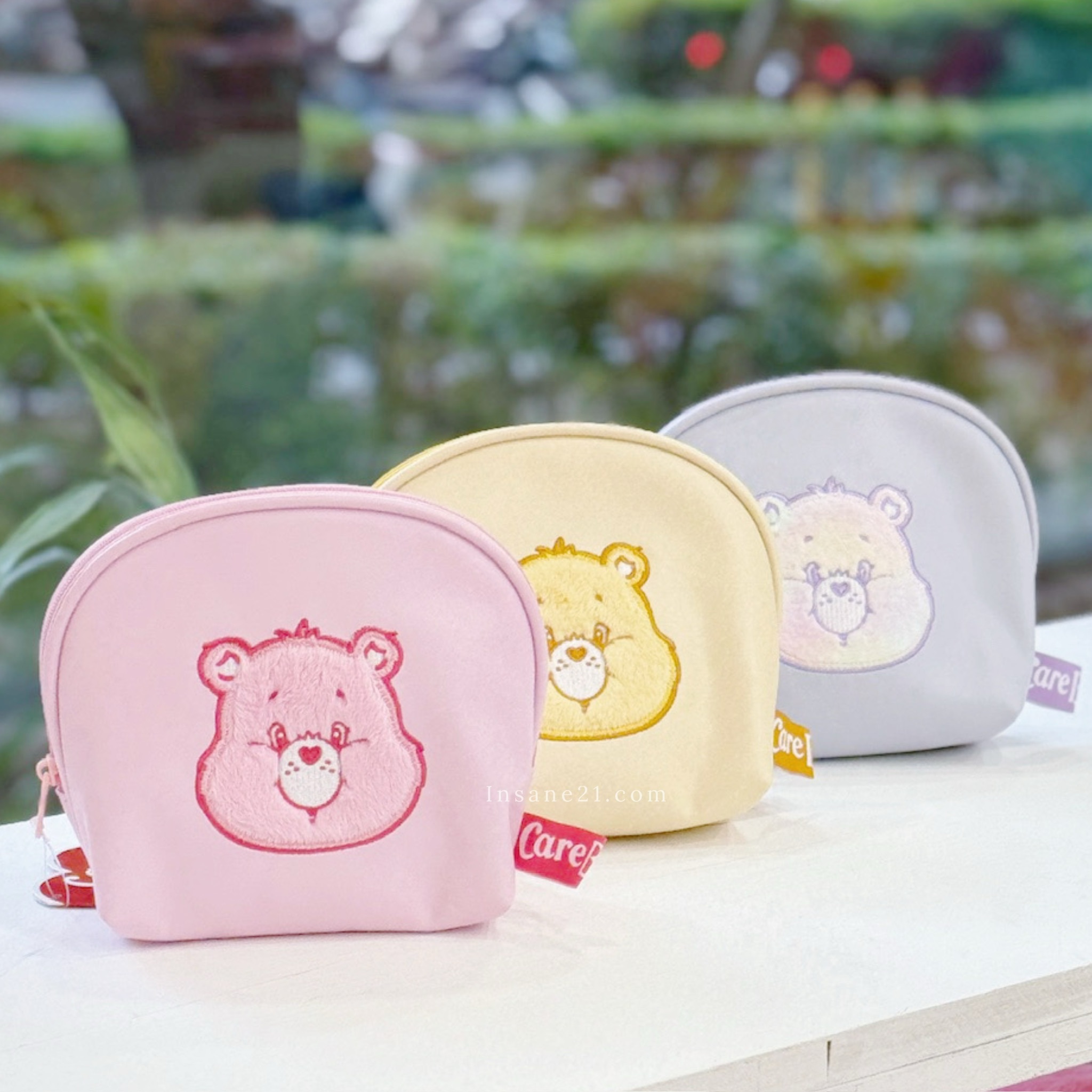 日本 彩虹熊 大頭 造型 皮革 收納包 化妝包