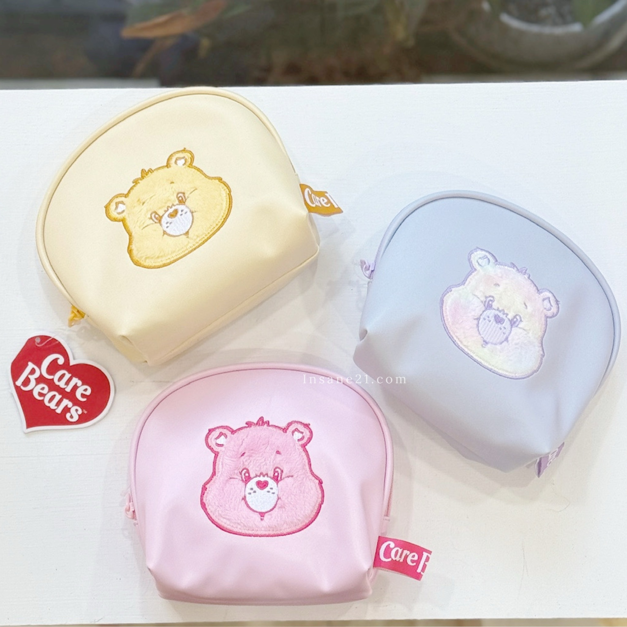 日本 彩虹熊 大頭 造型 皮革 收納包 化妝包