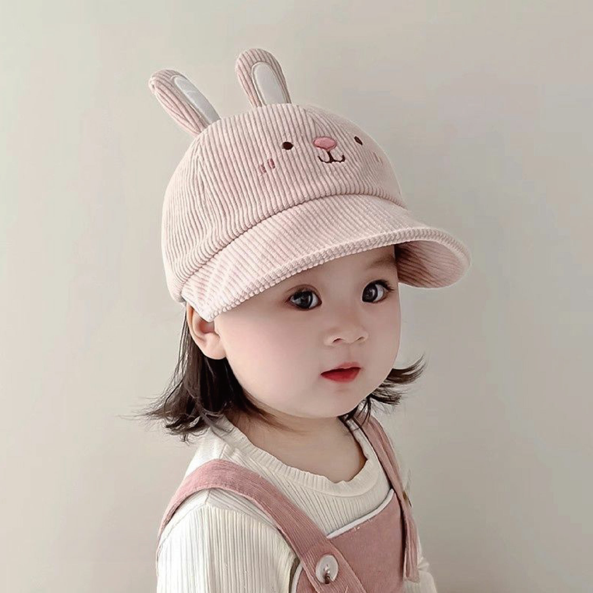 【JA1480】可愛動物燈芯絨軟簷鴨舌帽＊二色