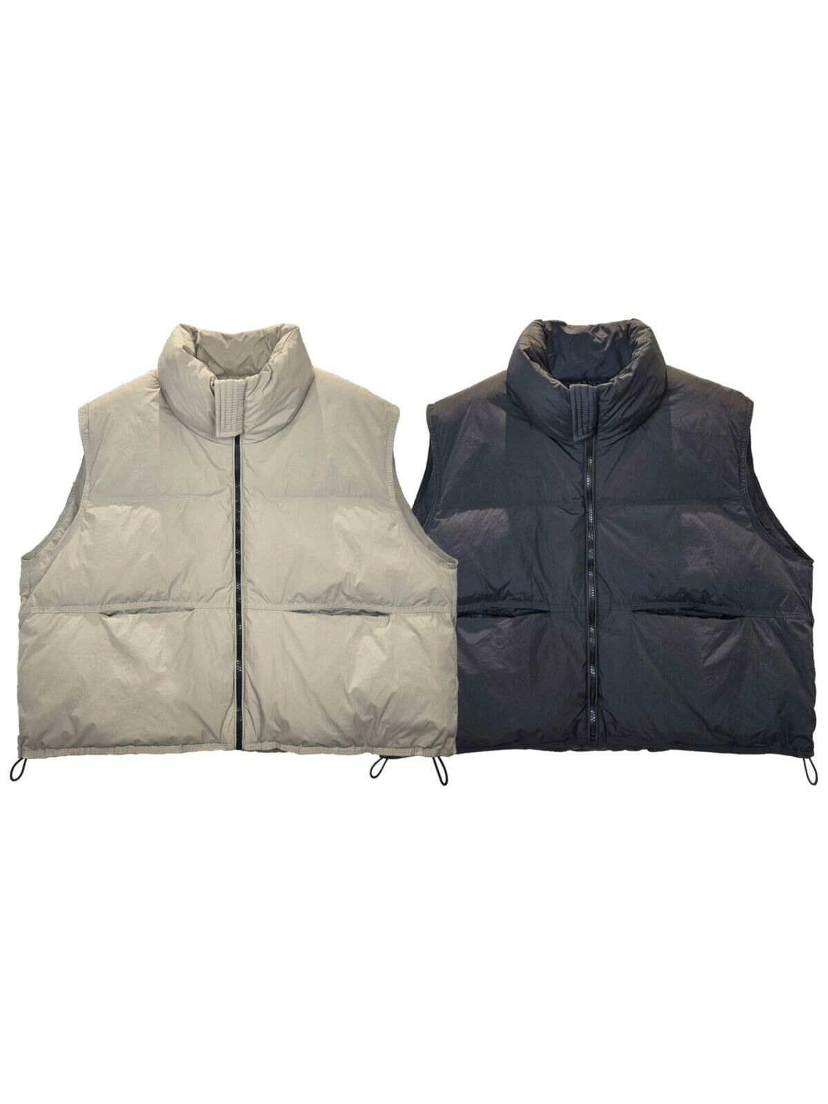 淨色企領拉鍊背心褸(羽絨) Floor&co-042V