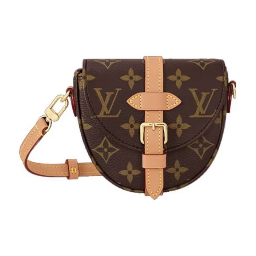 LOUIS VUITTON LV Chantilly Monogram 帆布及牛皮馬鞍斜背袋
