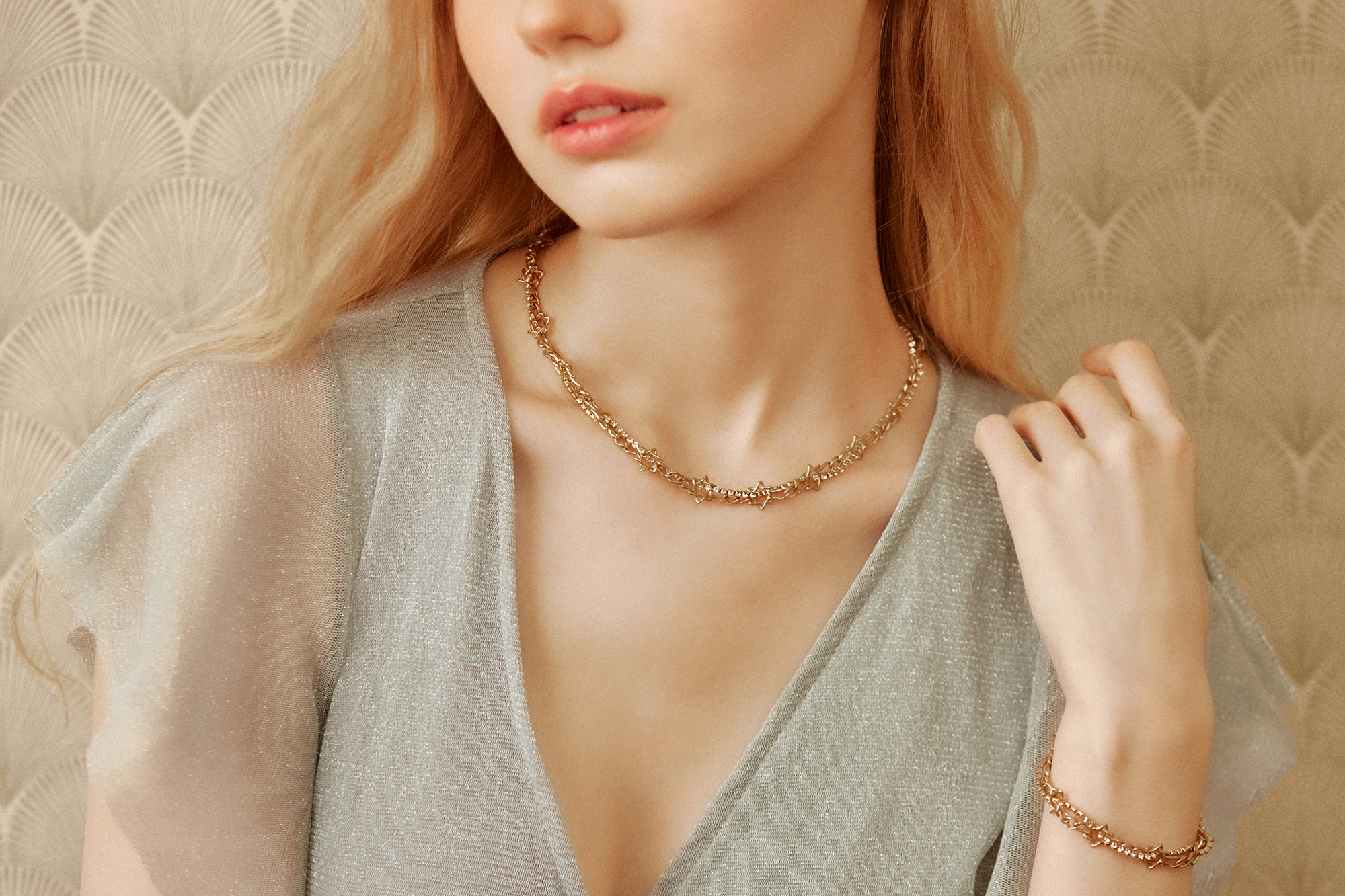 黃銅飾品, 手鍊, 飾品, 黃銅,施華洛世奇水鑽,星星