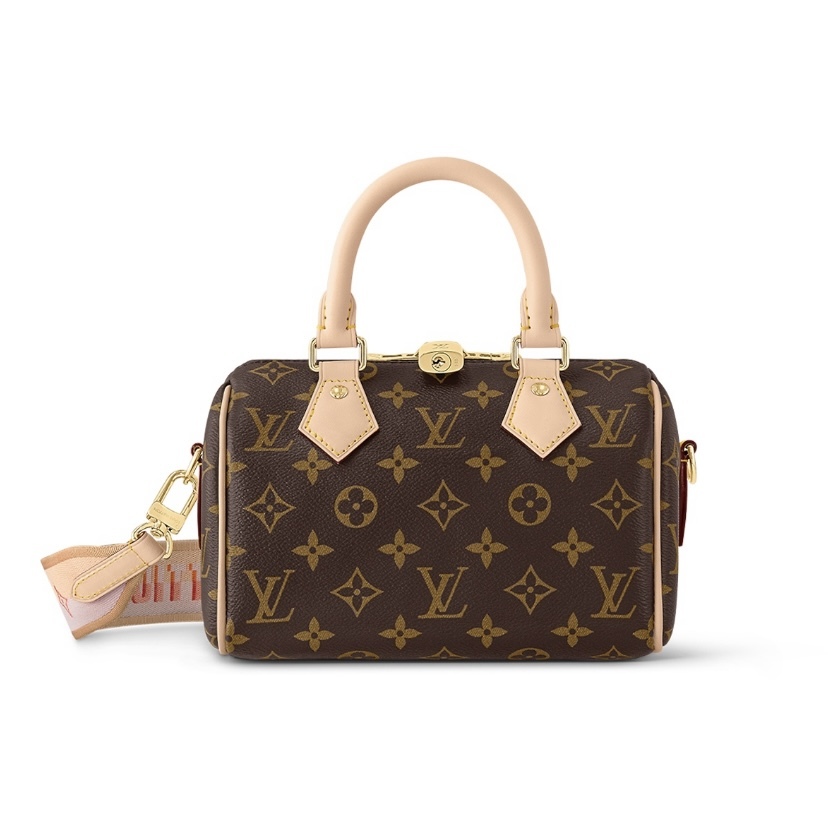 LOUIS VUITTON LV Speedy Bandoulière 20 粉色肩帶手袋