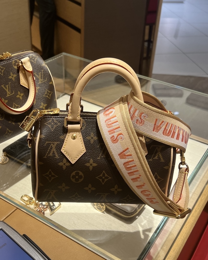 LOUIS VUITTON LV Speedy Bandoulière 20 粉色肩帶手袋
