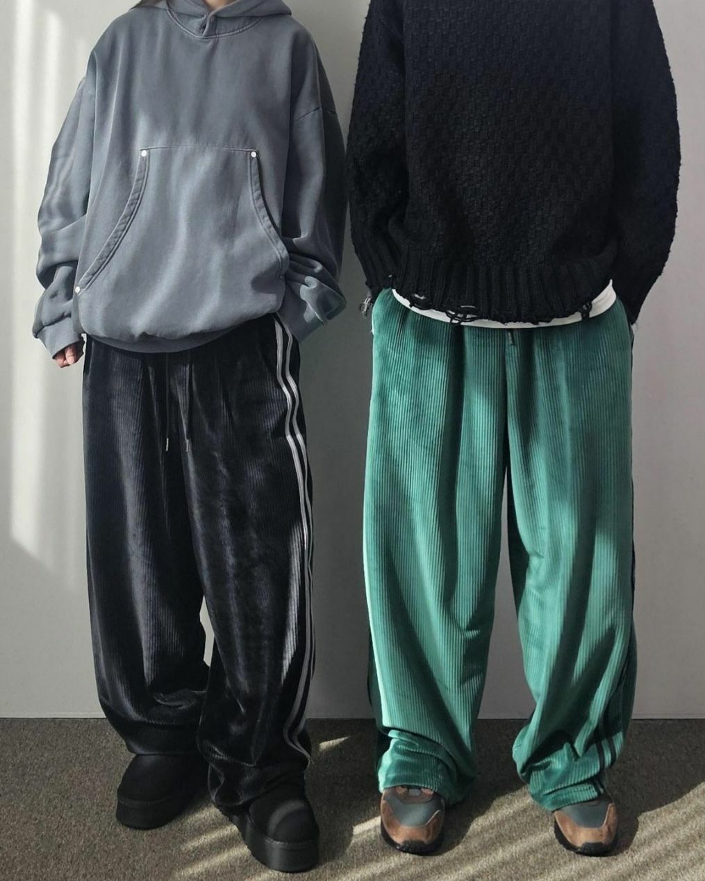 雙間燈心絨鬆身褲(抓毛底) Floor&co-045P