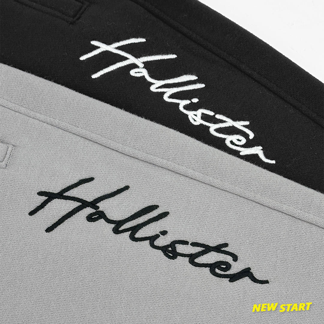 Hollister 海鷗 側邊直排草寫字母 長褲 棉褲 縮口褲