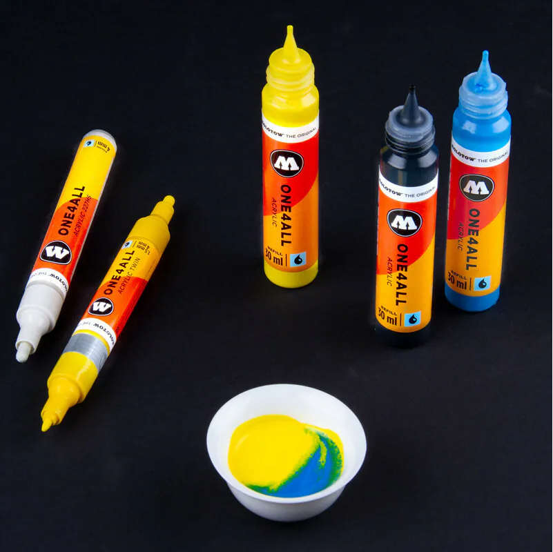 德國 Molotow ONE4ALL™ 水性壓克力馬克筆 補充液 30ml 共50色 噴漆 陶瓷 布料