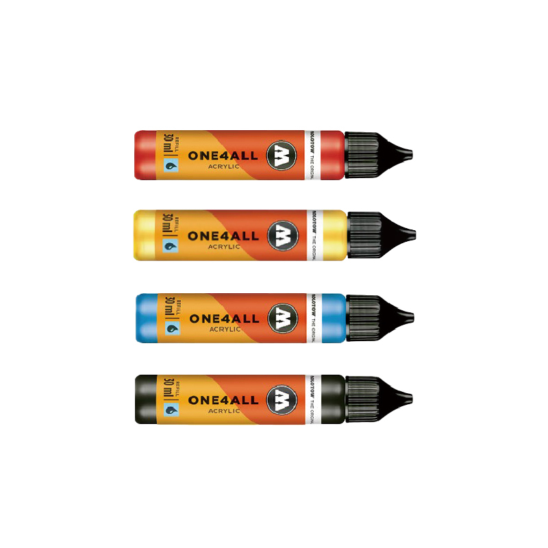 德國 Molotow ONE4ALL™ 水性壓克力馬克筆 補充液 30ml 共50色 噴漆 陶瓷 布料