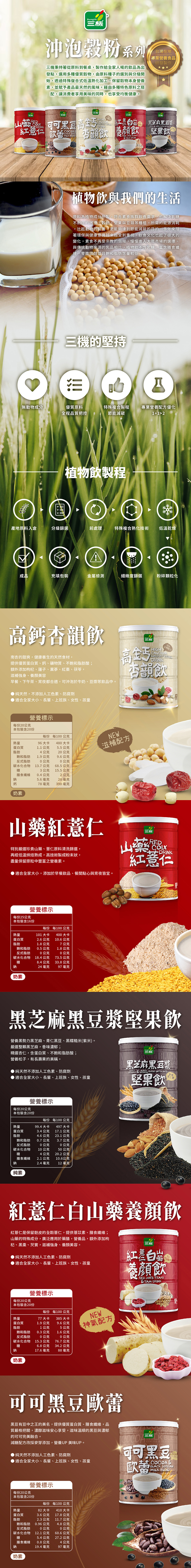 三機商城 台灣在地研發製造 沖泡穀粉 營養美味