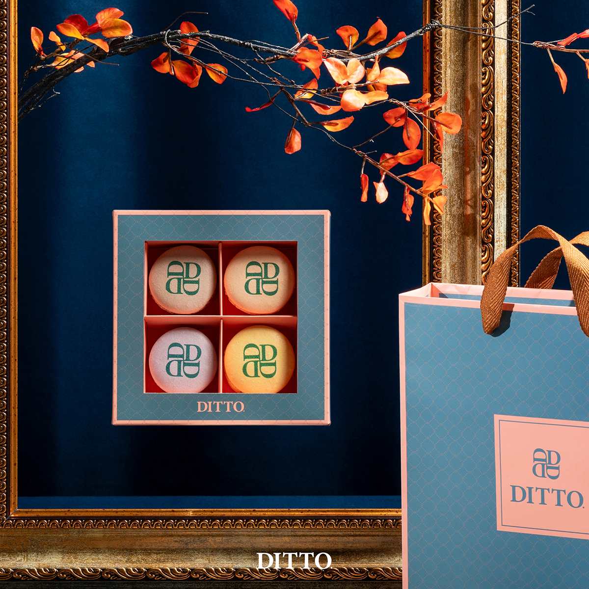 【畫框系列｜彌月禮盒】4入馬卡龍