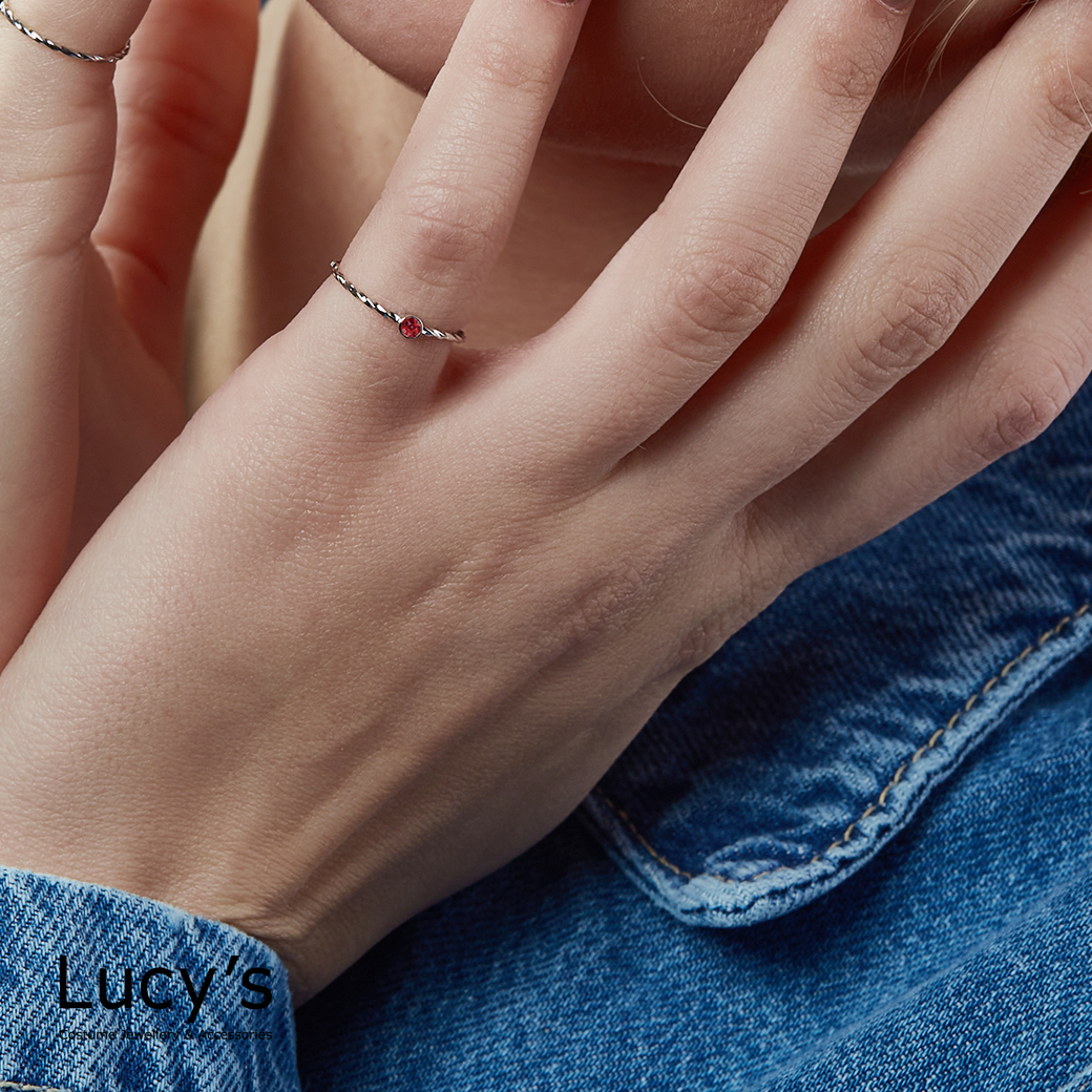 *LUCKY RING 好運尾戒｜小人退散 (銀紅) (109844)