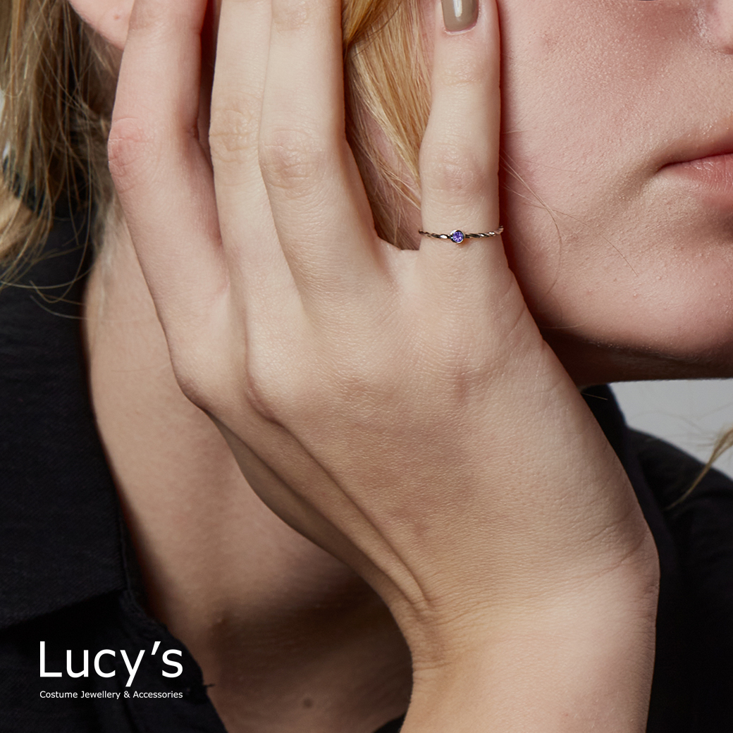 *LUCKY RING 好運尾戒｜財富加倍 (銀紫) (109879)