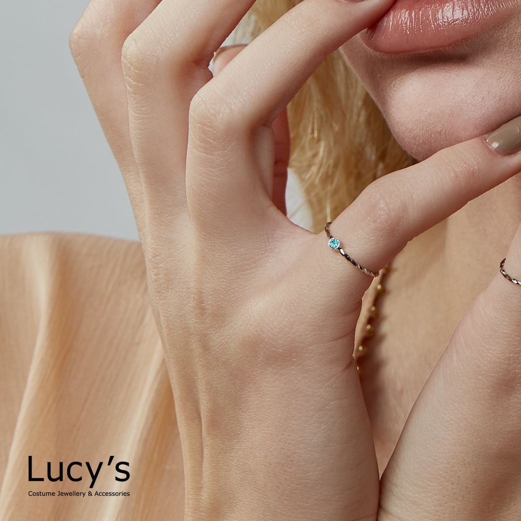 *LUCKY RING 好運尾戒｜勇氣加倍 (銀海藍) (109900)