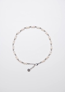 Mixture-MP034 淡水珍珠串接純鋼小型圓珠項鍊