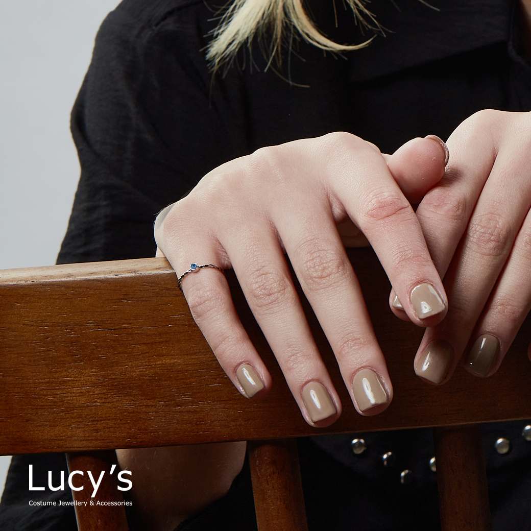 *LUCKY RING 好運尾戒｜事業順利 (銀深藍) (109921)