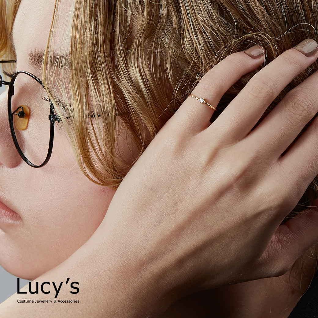 *LUCKY RING 好運尾戒｜提升工作運 (金白) (109928)