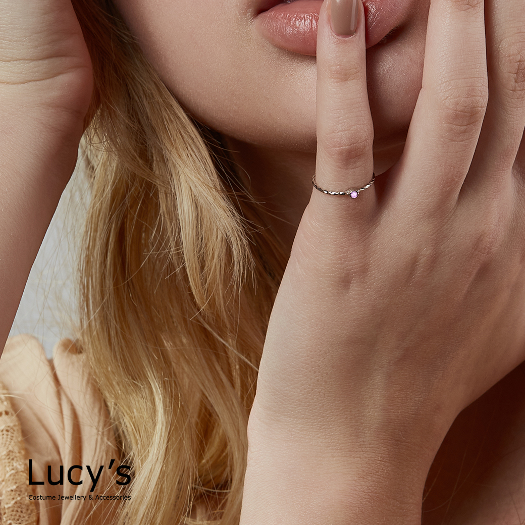 *LUCKY RING 好運尾戒｜遇見真愛 (銀淺紫) (109907)