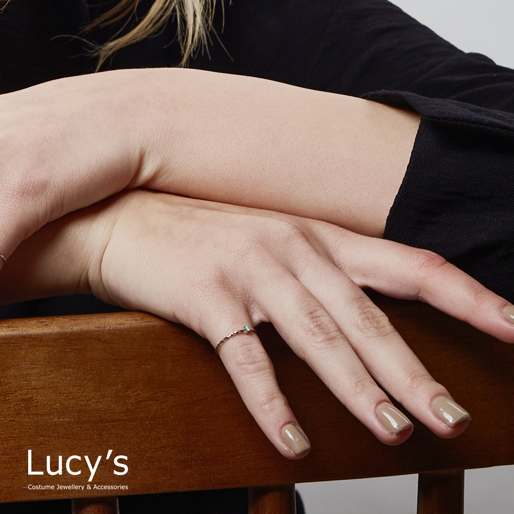 LUCKY RING 好運尾戒｜工作愉快 (銀湖水綠) (109893)