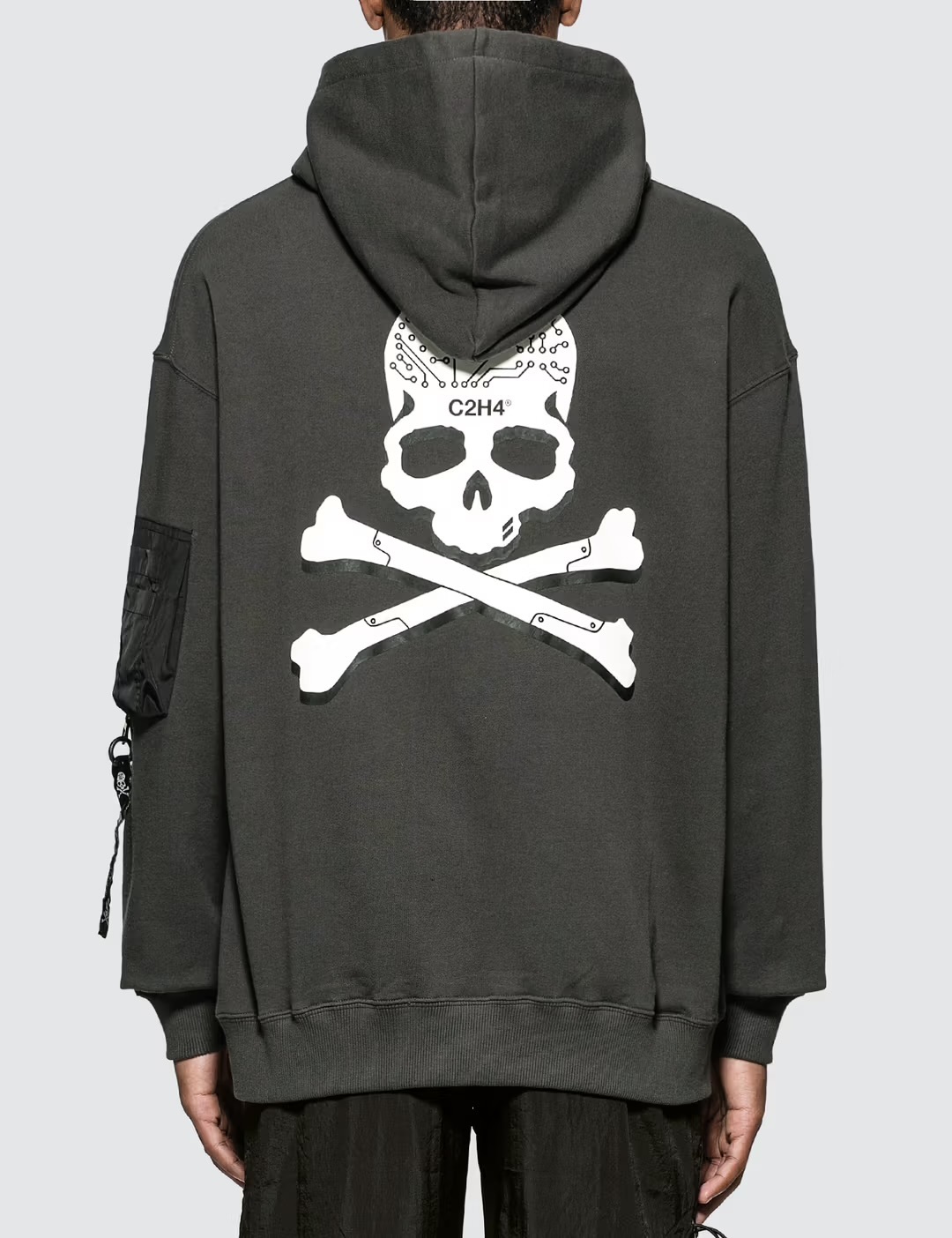 c2h4 × mastermind japan skull cap C2H4 X MASTERMIND JAPAN SKULL PRINT ZIP POCKET HOODIE