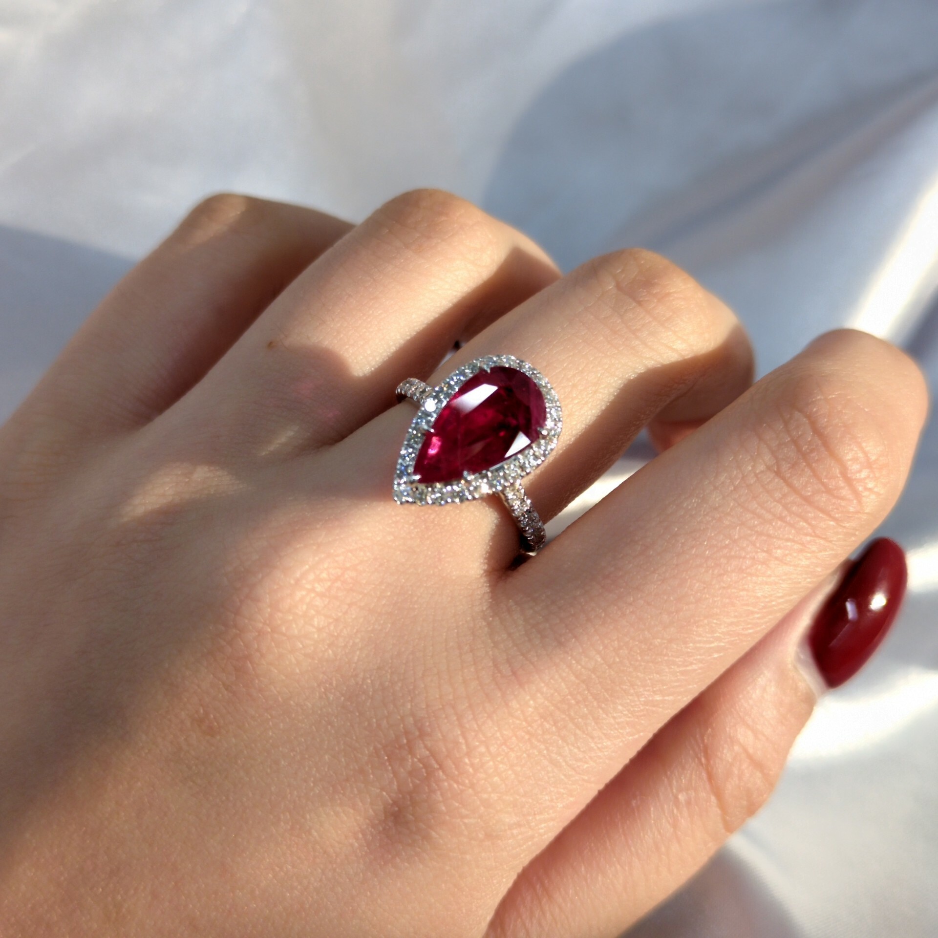 18K White Gold 3.03ct Ruby and Diamond Ring