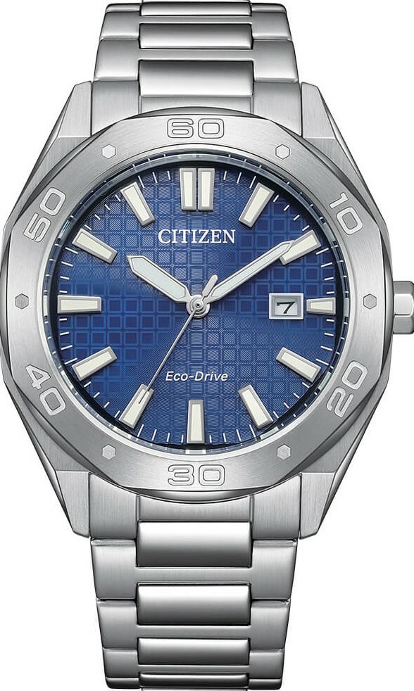 萬年鐘錶 - Citizen 星辰錶  光動能系列  八角錶殼經典藍面不鏽鋼男錶 BM7630-80L  錶徑41MM