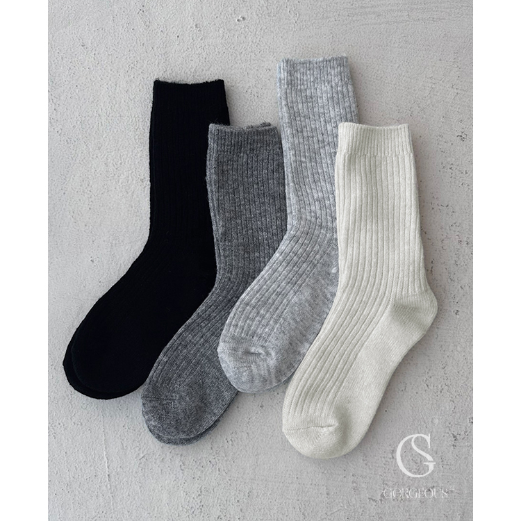 F18 現貨「保暖坑條羊毛襪」