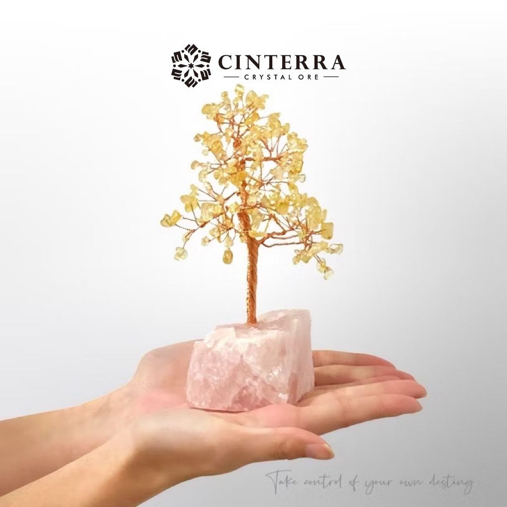 許願之樹｜水晶樹｜黃水晶｜橄欖石｜粉水晶｜紫水晶｜黑碧璽